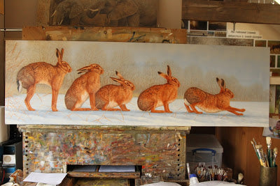 Nearly finished: New hare painting