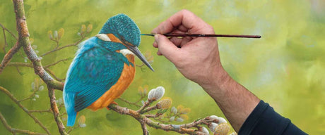 Film | Step-by-step process as I paint a kingfisher's portrait