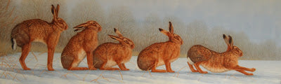 The making of a hare painting