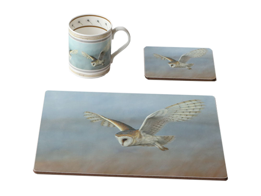 1000X750-Barn-Owl-Placemat,-Coaster,-Mug-On-White