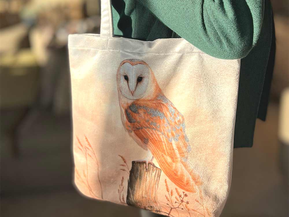 Barn Owl | Luxury Velvet Tote Bag