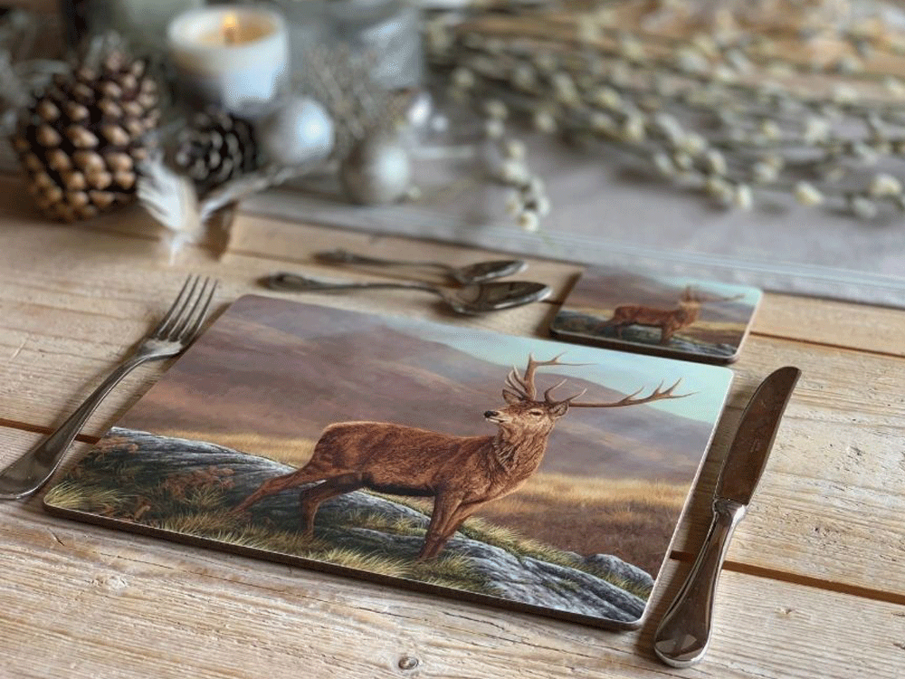 Red Stag Placemat | Luxury Tablemat