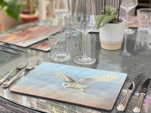 Barn Owl Placemat | Luxury Tablemat |  Robert E Fuller