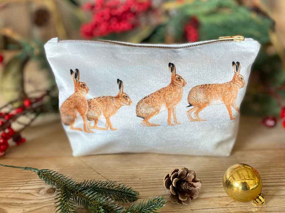 Hares | Luxury Velvet Cosmetic Bag