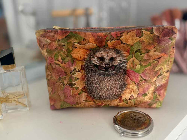 Hedgehog | Luxury cosmetic bag & compact mirror