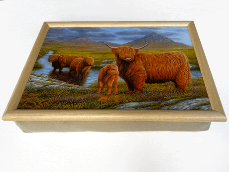 Highland Cow Laptray  | Luxury Bean Bag Cushioning