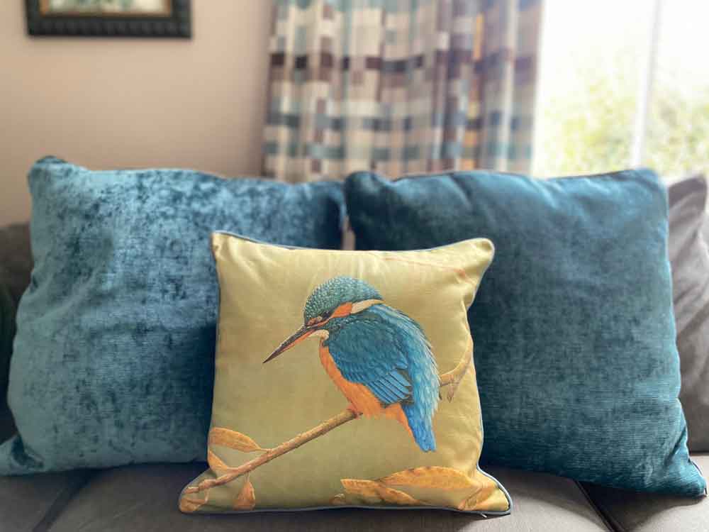 Kingfisher cushion