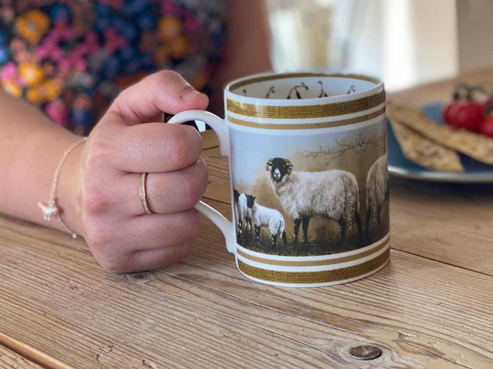 Tasse à motif de mouton | Porcelaine fine