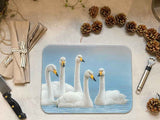 Arbeitsplattenschutz aus Glas „Swans“ | Luxuriöses Schneidebrett