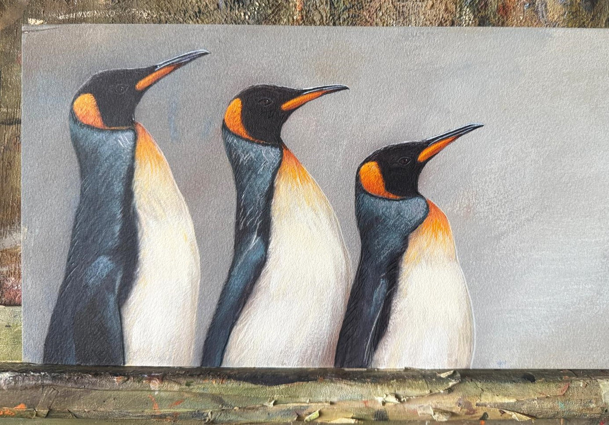 SOLD 3 King Penguins | Original Painting