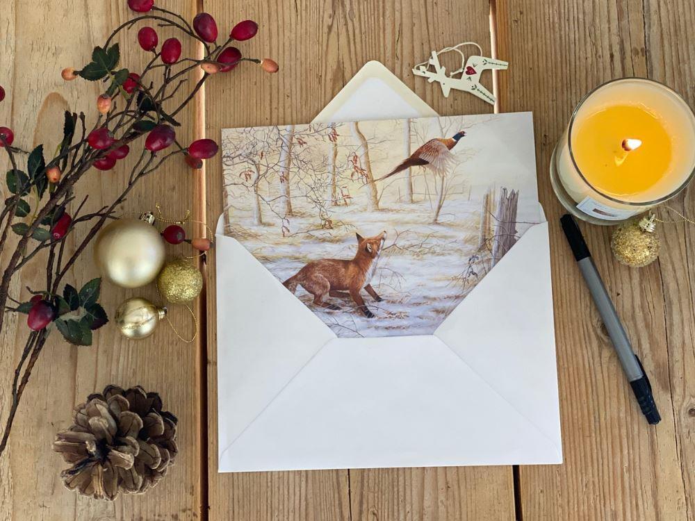 christmas-fox-and-pheasant-envelope