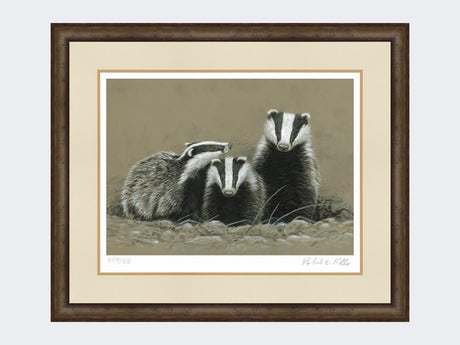 Badger-and-Two-Cubs-Print-Small-Dark-Grey-Burr