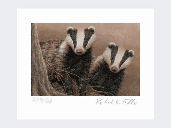 Badgers at Twilight | Limited Edition Art Print