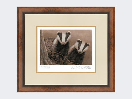 Badgers-at-Twilight-Print-Small-Walnut-Burr