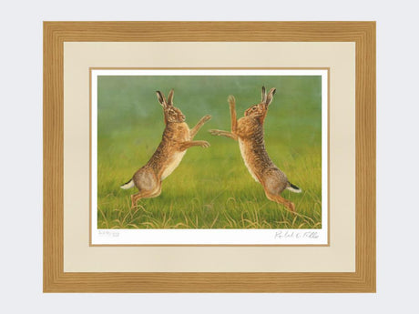 Boxing-Hares-Print-Light-Oak