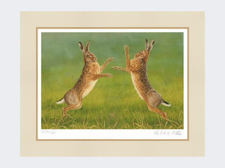 Boxing-Hares-Print-Mounted-Print-Only