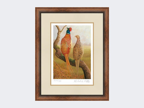 Courting-Pheasants-Limited-Edition-Print-Small-Walnut-Burr