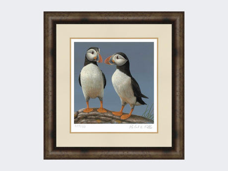 Courting-Puffins-Limited-Edition-Print-Medium-Dark-Grey-Burr