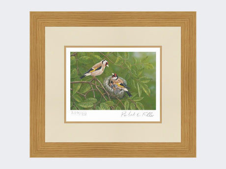 Goldfinch-at-Nest-Print-Light-Oak