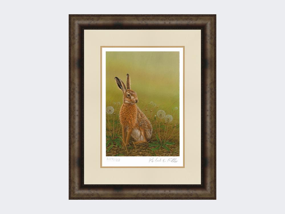 Hare-and-Dandelion-Clocks-Print-Medium-Dark-Grey-Burr