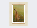 Hare-and-Dandelion-Clocks-Print-Mounted-Print-Only