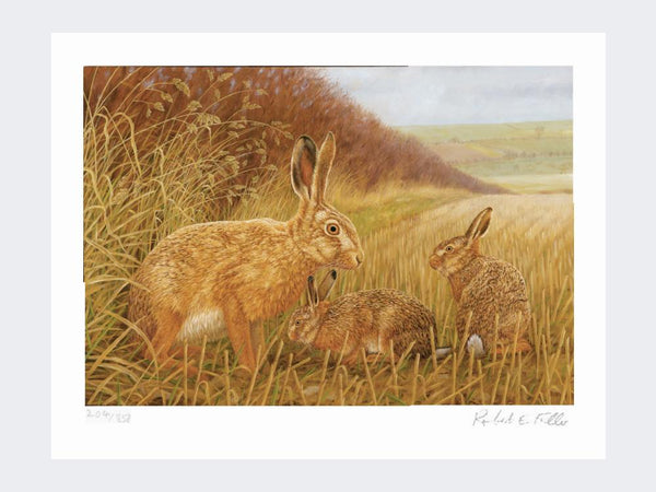 Hare and Leverets | Limited Edition Art Print