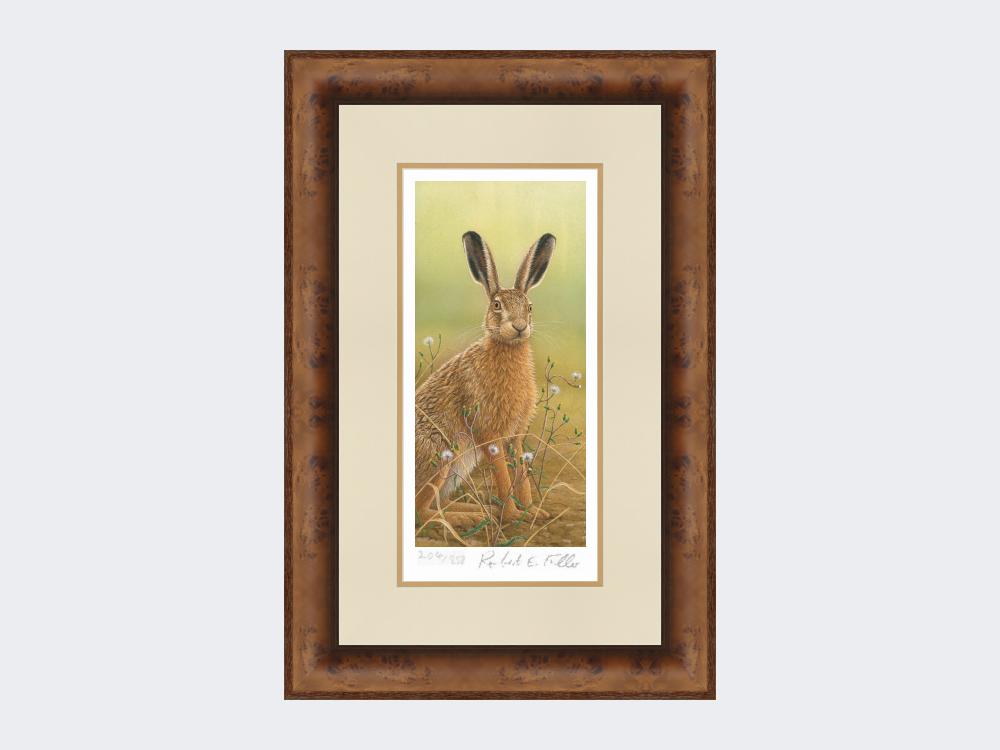 Hare-in-Mayweed-Print-Medium-Walnut-Burr