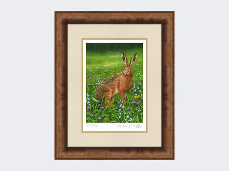 Hare-in-Wildflowers-Print-Medium-Walnut-Burr