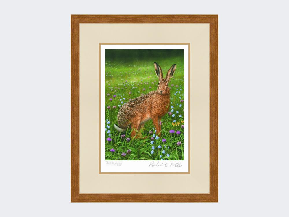 Hare-in-Wildflowers-Print-Rustic-Country