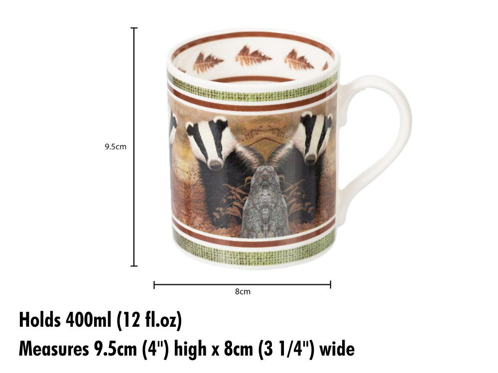 badger mug with text