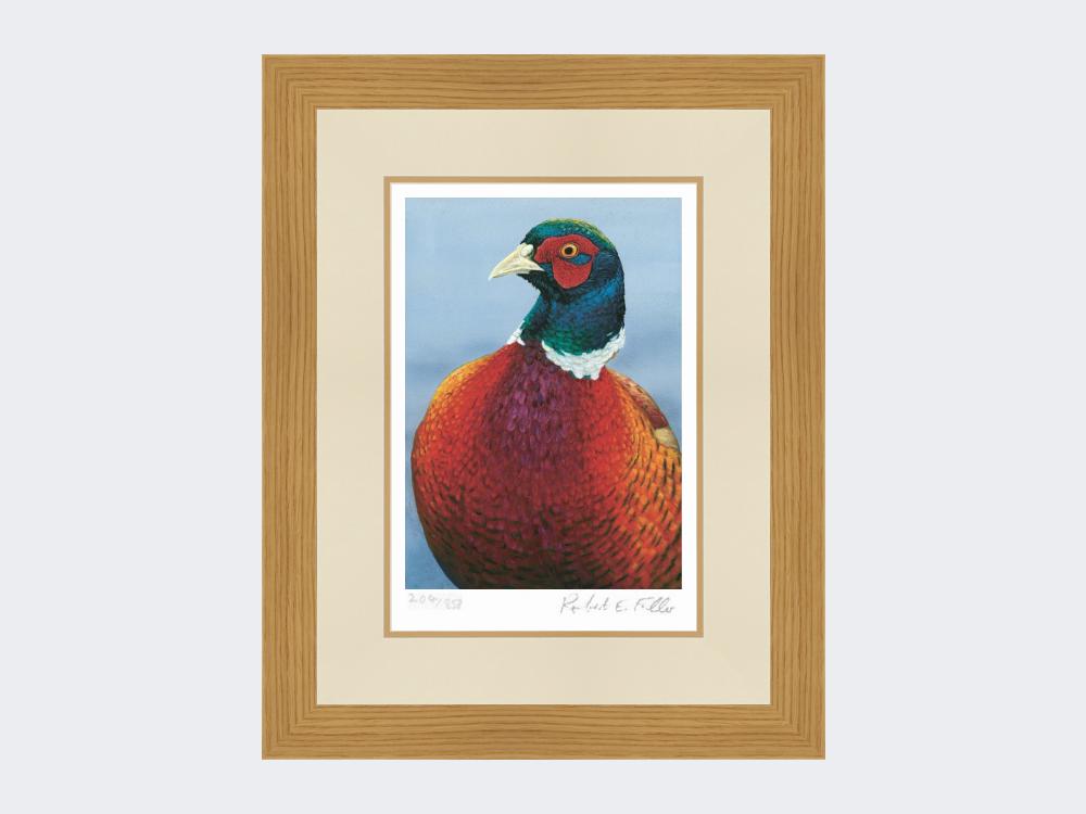 Pheasant-Portrait-Print-Light-Oak