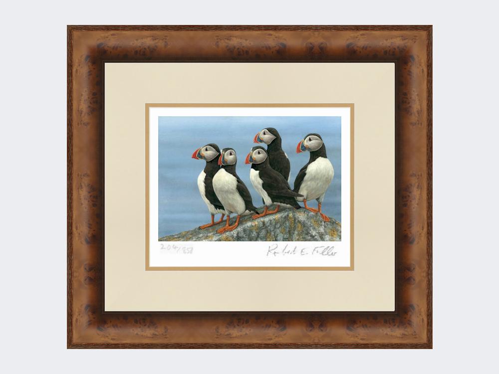 Puffins-on-the-Lookout-Print-Medium-Walnut-Burr