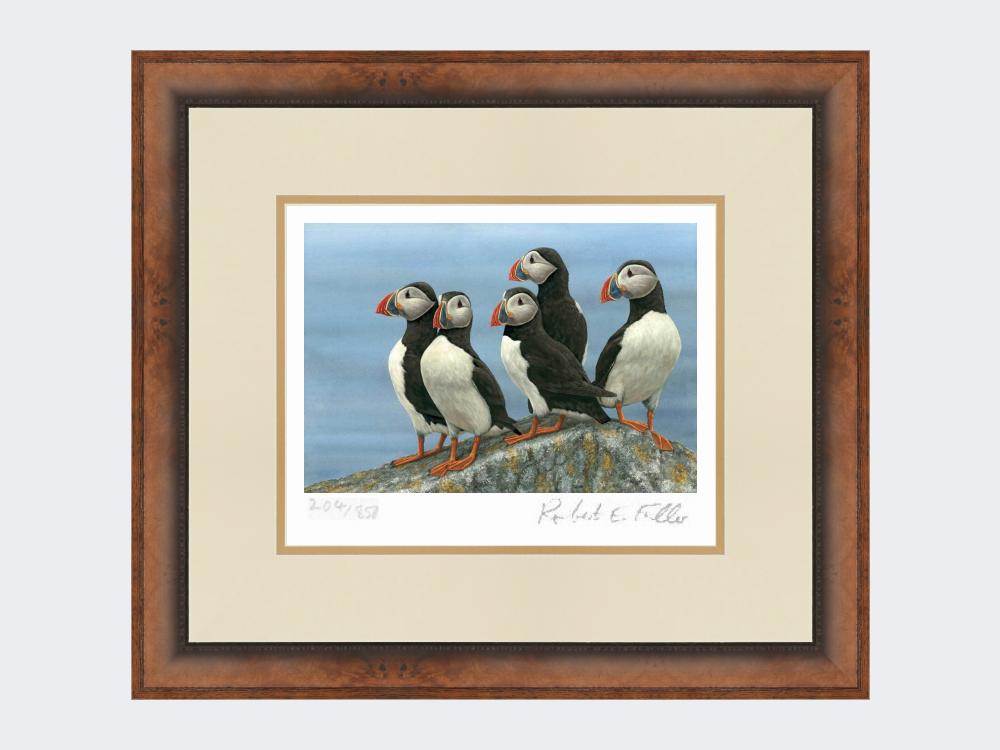 Puffins-on-the-Lookout-Print-Small-Walnut-Burr