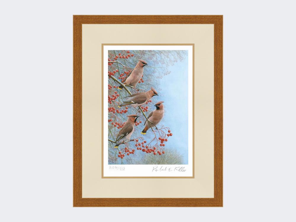 Waxwings-on-Rowan-Print-Rustic-Country