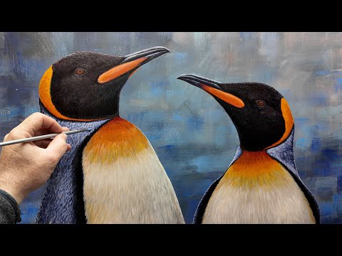 Two king penguins | Original Painting